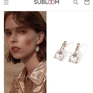Subloom crystal flower drop earrings